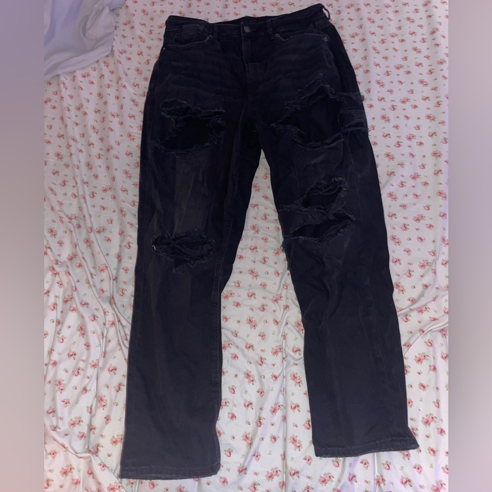 american eagle black ripped size 12 jeans